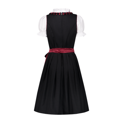 Czarno-czerwona sukienka Dirndl Oktoberfest Ladies Bordeaux