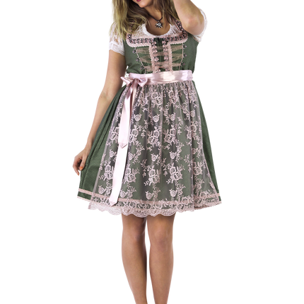 Biało-zielona sukienka Dirndl Oktoberfest Ladies 2 części