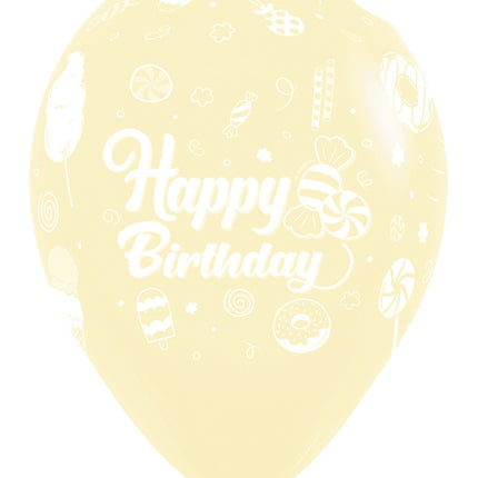 Balony Happy Birthday Sweet Pastel Matte Mix 30cm 25szt