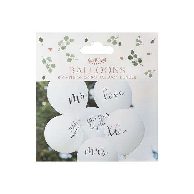 Balony weselne 30cm 6szt