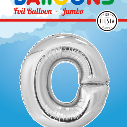 Balon foliowy litera O srebrny XL 102cm pusty