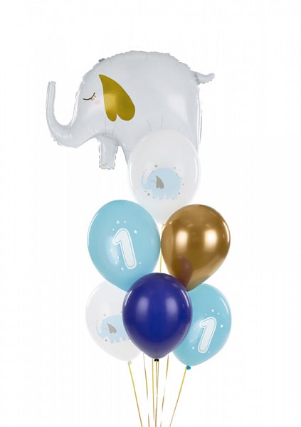 Balony 1 Rok Mix Niebieskie 30cm 6szt