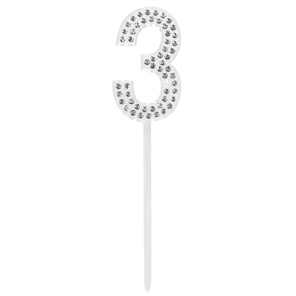 3 Year Cake topper Diamond 10.5cm