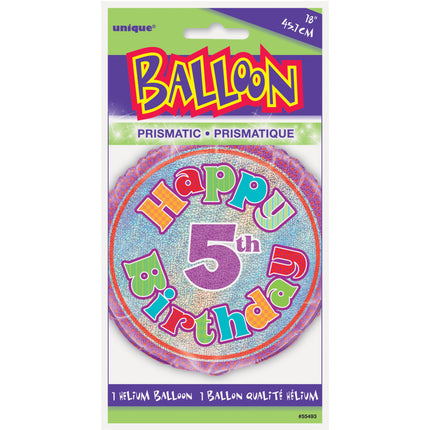 Balon helowy 5 lat Glitter 45 cm pusty