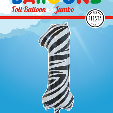 Balon foliowy Figurka 1 Zebra XL 86 cm pusty