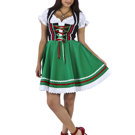 Oktoberfest Dirndl Dress Oktoberfest Black Green Ladies 2 Pieces