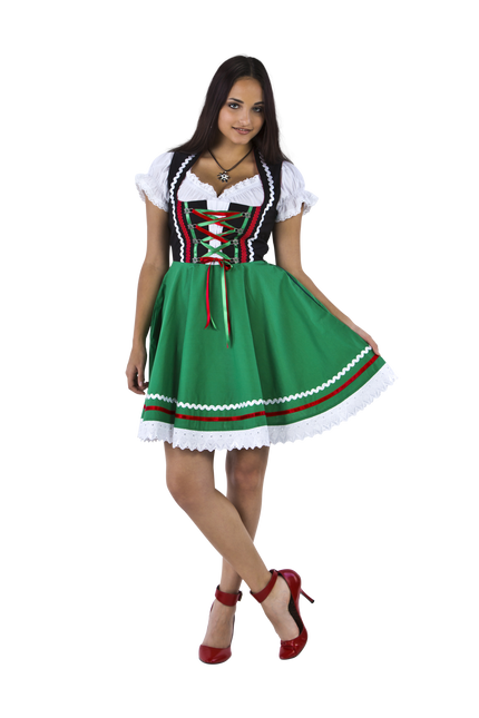 Dirndl 2-dlg.czarna/zielona, bluzka Carmen