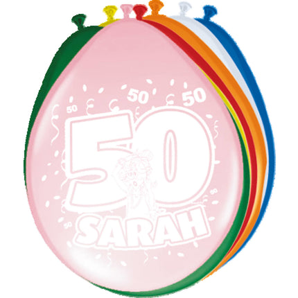 Balony na 50 lat Sarah 30cm 8szt