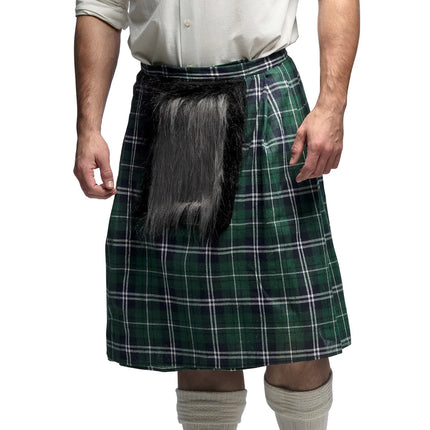 Zielony kilt męski z torbą