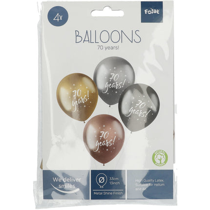 Balony 70 lat 33cm 4szt