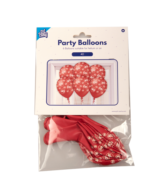 Balony 40 lat 30cm 6szt