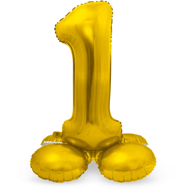 Balon foliowy Figurka 1 Złoty ze stojakiem 72cm