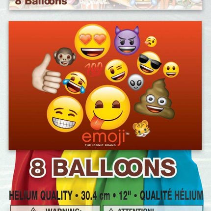 Balony Emoji 30cm 8szt