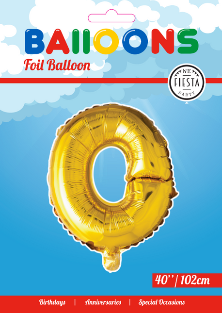 Balon foliowy litera O złoty XL 102cm pusty