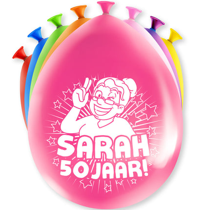 Balony Sarah 50 lat 30cm 8szt