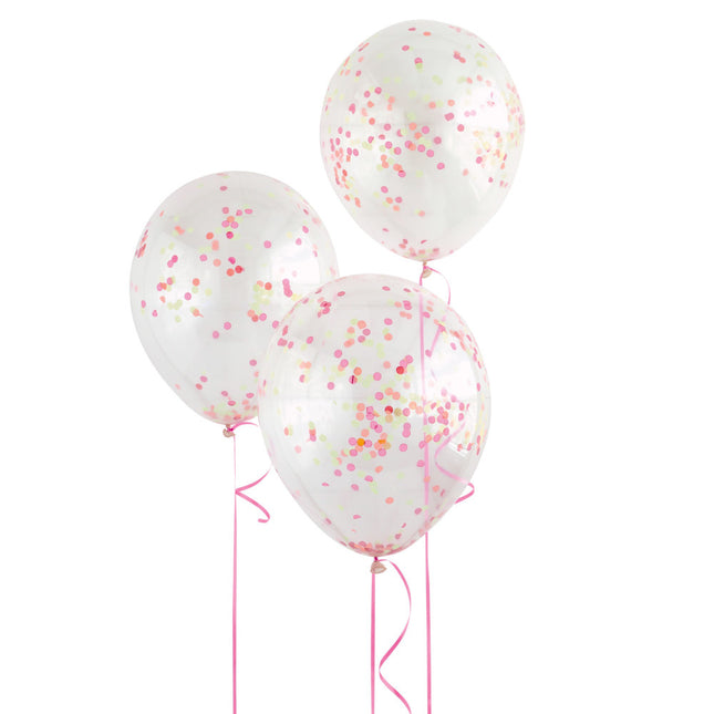 Balony konfetti neonowe 30cm 6szt