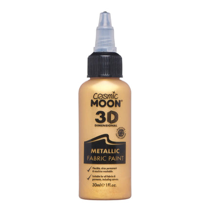 Cosmic Moon Metallic Fabric Paint Gold 30ml