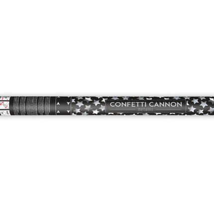 Konfetti Cannon Stars Silver 60cm