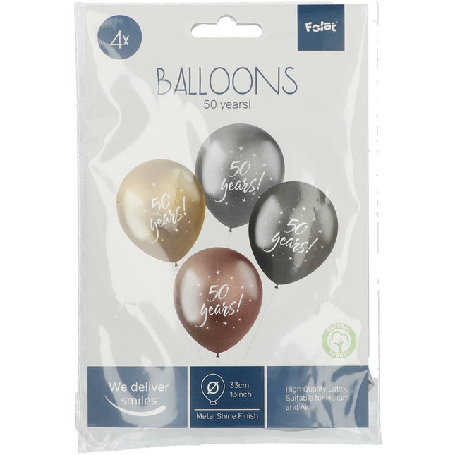 Balony 50 lat 33cm 4szt