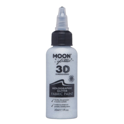 Holograficzna brokatowa farba do tkanin Moon Glitter Silver 30ml