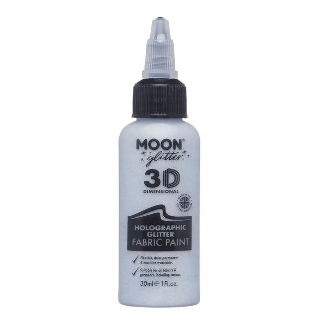 Holograficzna brokatowa farba do tkanin Moon Glitter Silver 30ml