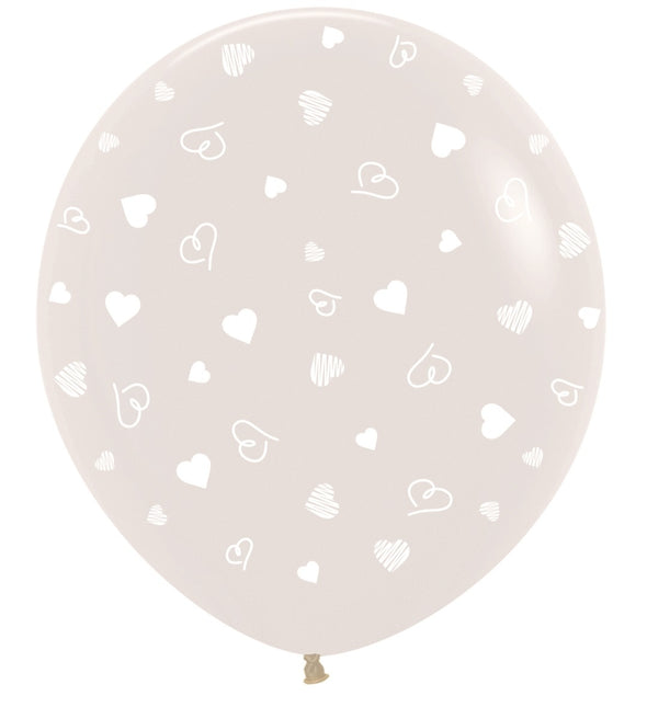 Balony Serca przezroczyste 91cm 2szt