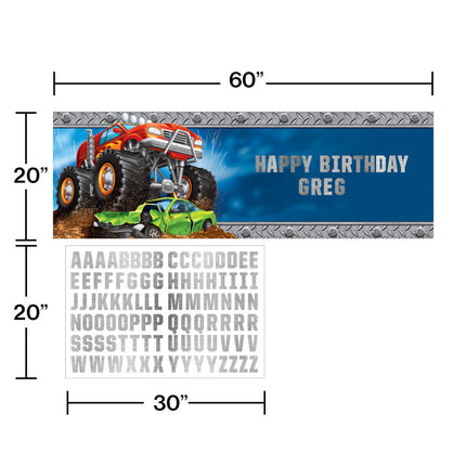 Baner Monster Truck z możliwością personalizacji 1,5 m