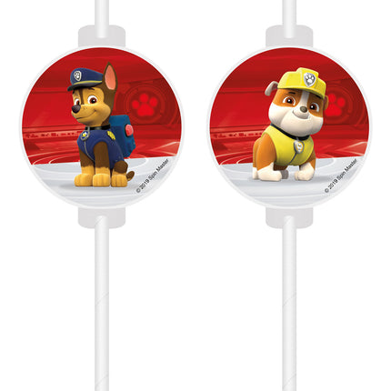 Papierowe słomki Paw Patrol do dekoracji 4 szt.