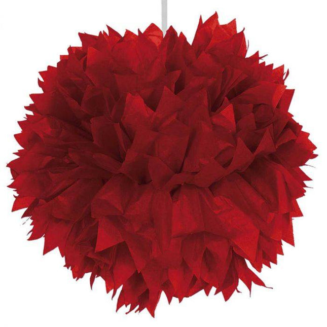 Pompon czerwony 30 cm