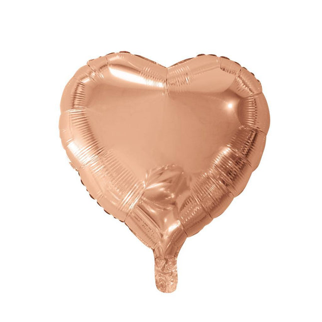 Balon helowy serce różowe złoto 46 cm pusty