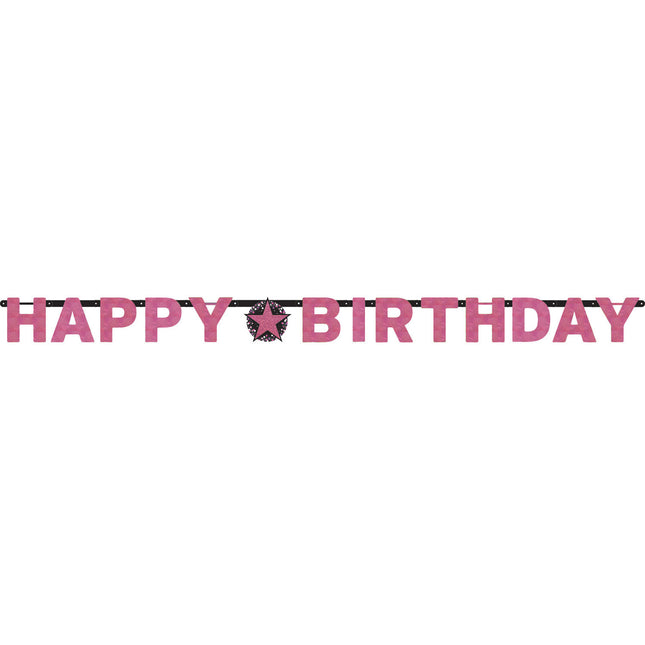 Girlanda urodzinowa Happy Birthday Pink 2,13 m