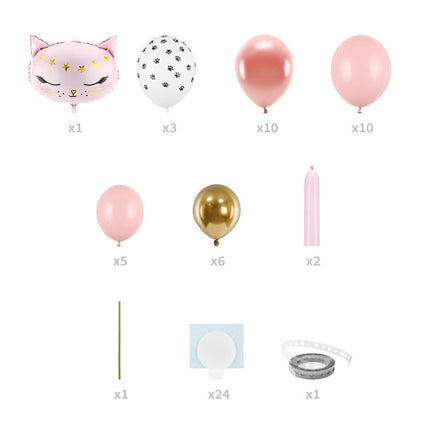 Balloon Pillar Cat Pink 1.4m