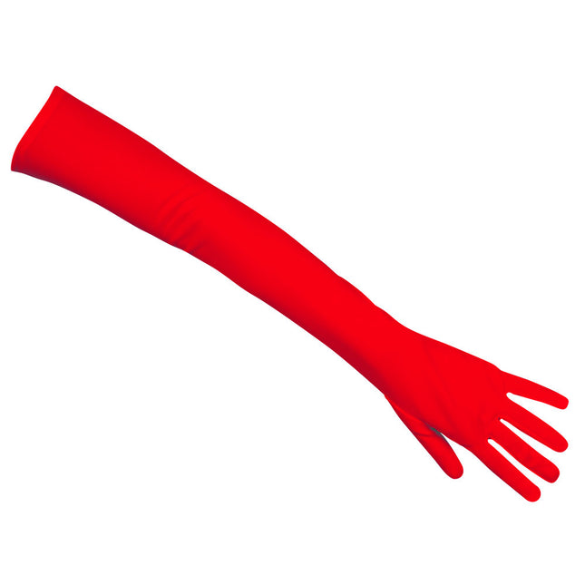 Czerwone rękawiczki długie 40 cm