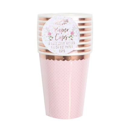 Kubki Rose Gold Dots 260ml 8szt