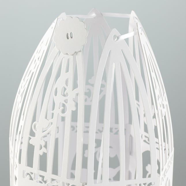 Biały uchwyt na karty Birdcage 33cm