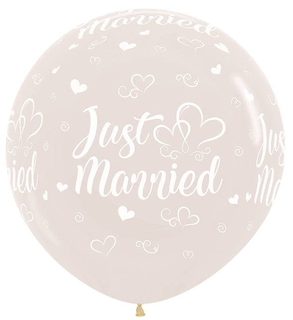 Balony Just Married Hearts Crystal Clear 2 szt.