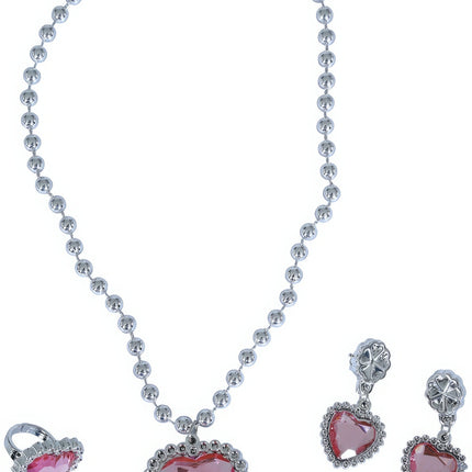 Zestaw biżuterii Silver Heart Pink