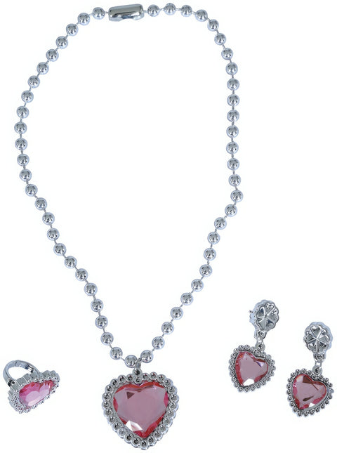 Zestaw biżuterii Silver Heart Pink