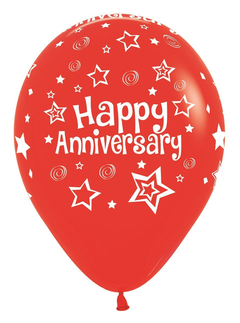 Balony Happy Anniversary Mix 30cm 25szt