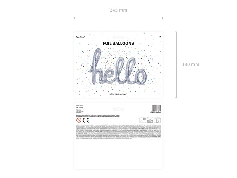 Balon foliowy Hello Holographic 72 cm