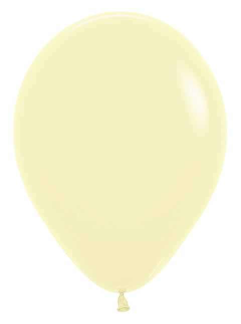 Balony Pastel Matte Yellow 30cm 12szt