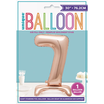 Balon foliowy Figura 7 Rose Gold Standard 76 cm