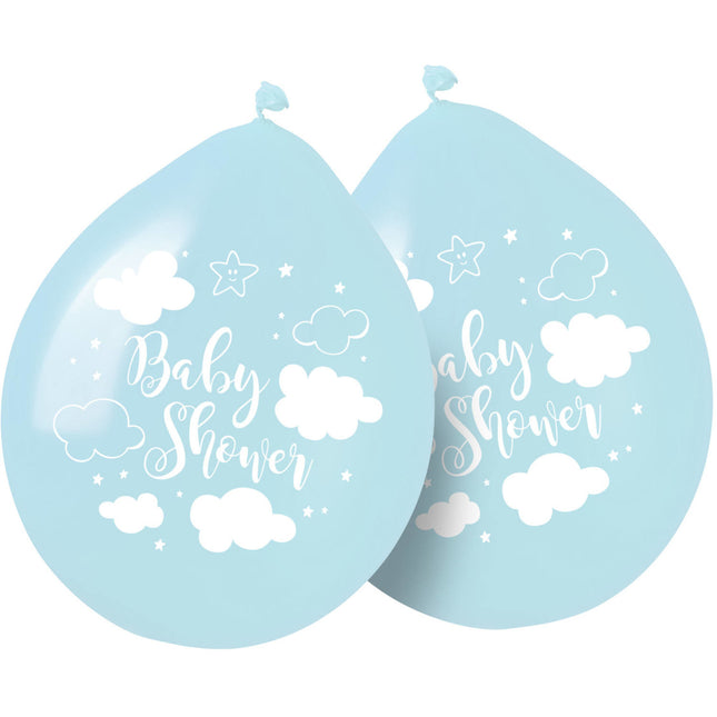 Balony chłopięce na baby shower 30cm 8szt