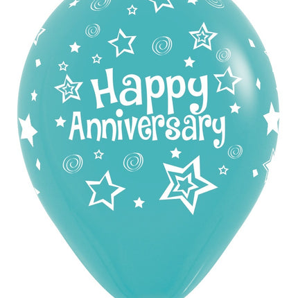 Balony Happy Anniversary Mix 30cm 25szt