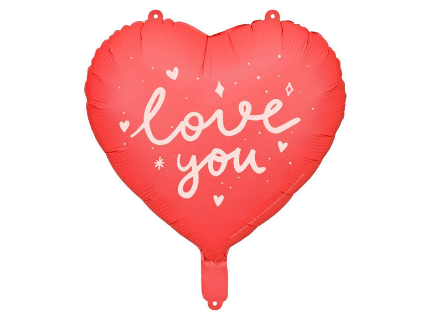 Foil balloon Heart ''I love you'', 45 cm, mix - Partywinkel - 5904555010765