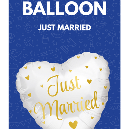 Ślubny balon helowy Just Married pusty 45 cm