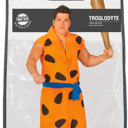 Fred Flintstone Kostuum Zwart Oranje Heren - Partywinkel - 8434077809860