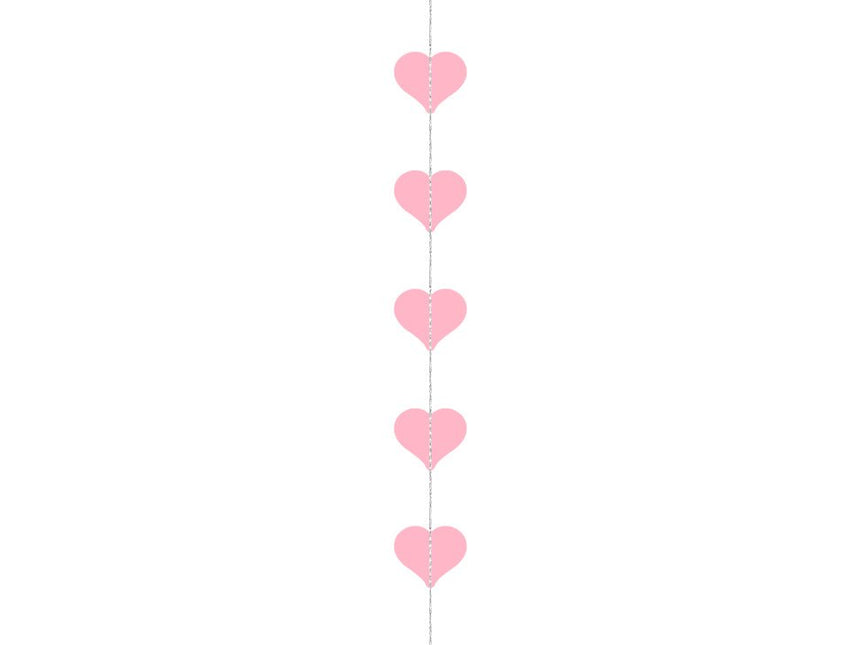 Garland Hearts, pink, 3,5 m - Partywinkel - 5904555012134