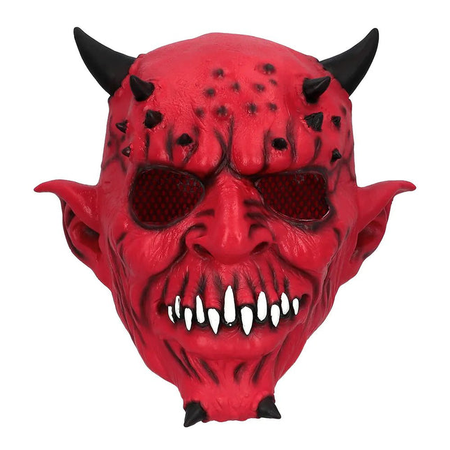 Halloween Masker Rood Creepy Duivel - Partywinkel - 8712026975980