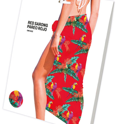 Hawaii Sarong Rood - Partywinkel - 8434077182734